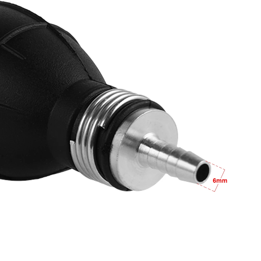 6mm/8mm/10mm/12mm Rubber Metal Fuel Primer Bulb Hand Pump Diesel Petrol Gas Priming Non Return Valve Car Black Replacement