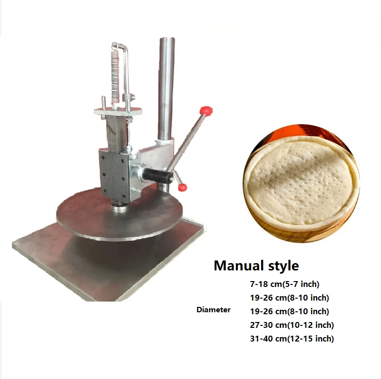 hot sell commercial 20 22 24 25 30 32 33 36 cm manual hydraulic pizza dough press machine for pizza restaurant home use roller