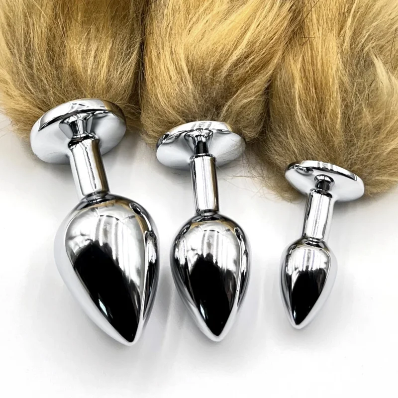 ألعاب جنسية للرجال والنساء قطعة واحدة BDSM ثلاثة مقاسات ألعاب لعب الأدوار على شكل ذيل حيوان شرجي للكلاب