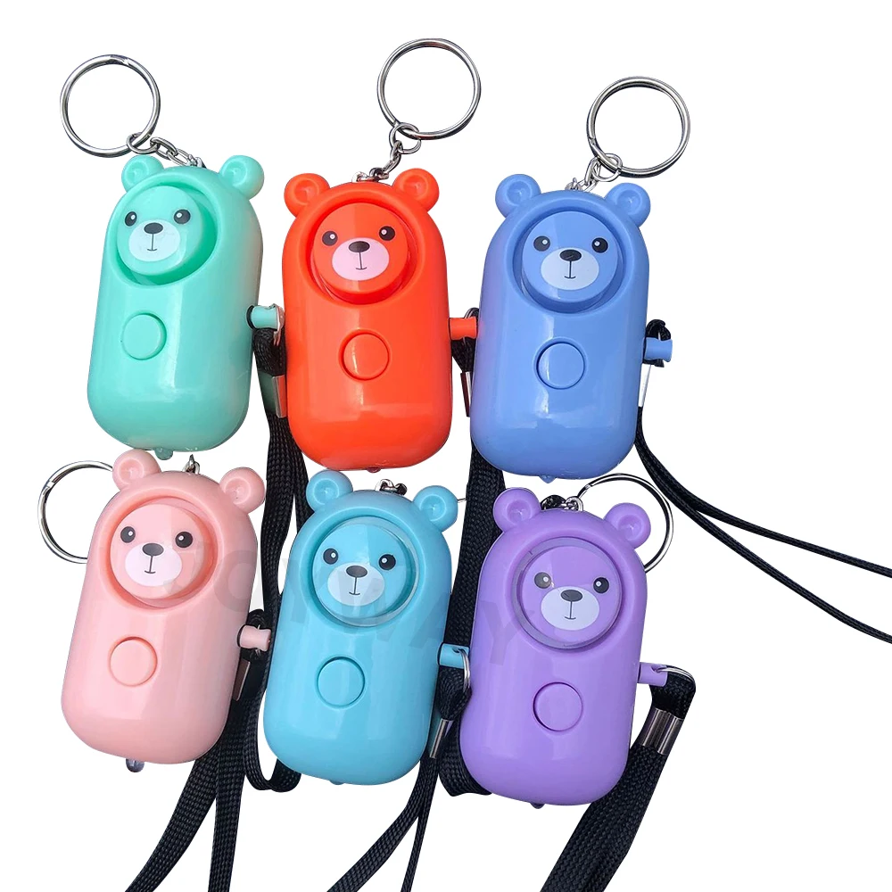 

3 шт. 130 дБ светодиодный портативный женский аварийный брелок для самообороны безопасная персональная сигнализация со светодиодной подсветкой