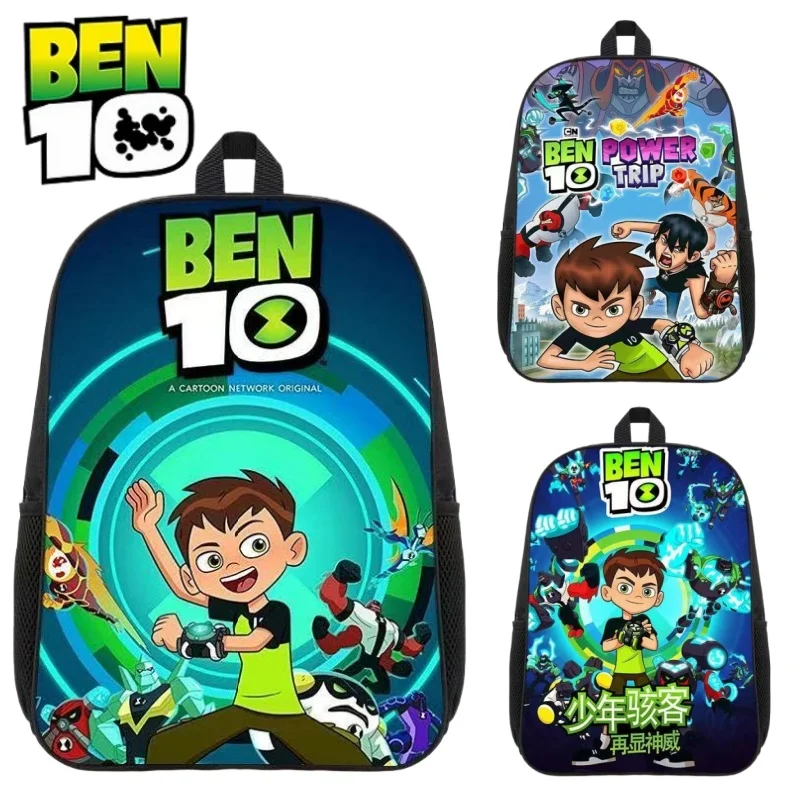 

BEN 10, рюкзак большой емкости для учащихся средней школы, походная дорожная сумка для хранения, товары с героями мультфильмов, рождественский подарок для мальчиков