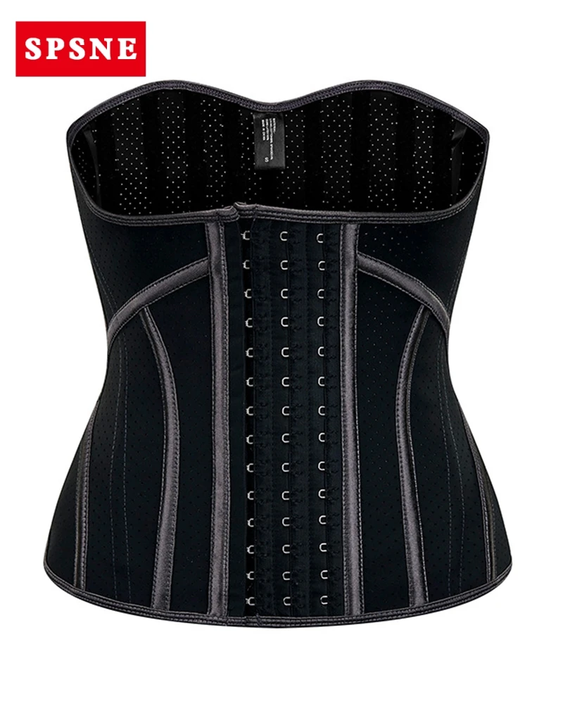 Three-breasted latex waist corset with waist compression band Women's corset with fitness plastic Belt Sports body Shapewear