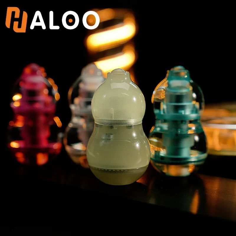 HALOOPLAYER EDC Glowing Gourd Egg Pusher Coin Pressing and Rotating Composite Fidget Spinner Stress Relief Toy