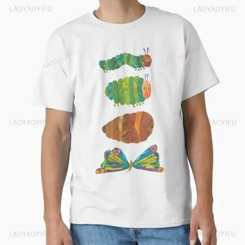 Vintage tecknad Den väldigt hungriga larven klassiska t-shirts kvinna man sommar bomull tryckt t-shirt casual streetwear kläder 6 best sales larvmän - №2