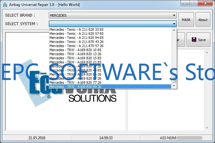 

EPC-OFTWARE AIRBAG Universal Repair 3.8 (2018)+USB-ключ