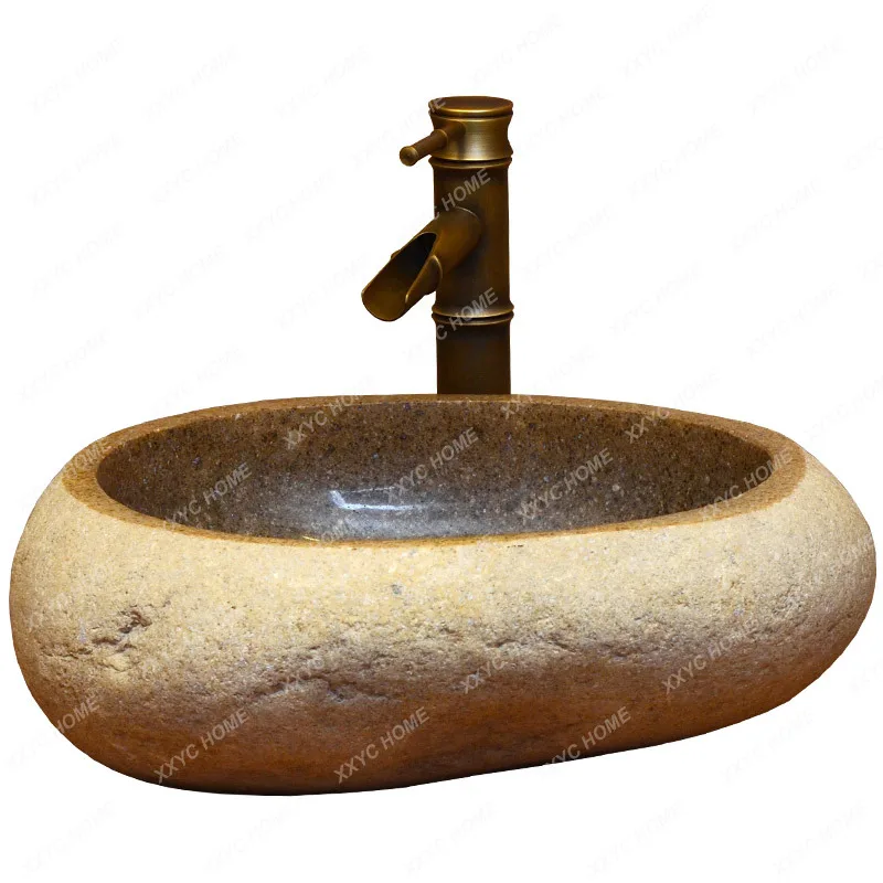 

Pebble Wash Basin Household Bathroom Stone Washbasin Room Outdoor Balcony Pool