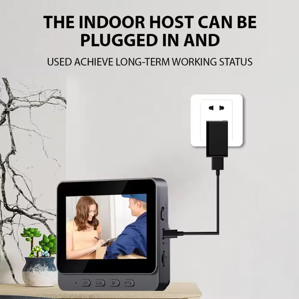 4.3" IPS HD Smart Video Doorbell with 2.4G Wireless Intercom, Two-Way Audio, Night Vision & Real-Time Monitoring