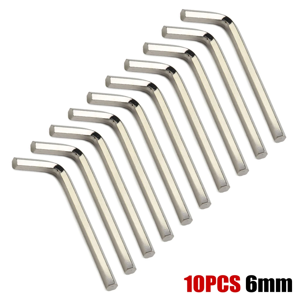 

10pcs L-type Hex Wrench Hexagon Wrench Key Wrench 1.5-6mm Steel Compact Portable Hand Tools Silver 1.5/2/2.5/3/6mm