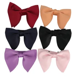 Elegant Solid Bow Tie For Men Wedding Bowtie Adjustable Oversize Bowtie Men's Vintage Groom Big ties Butterfly Neck Boys Gifts