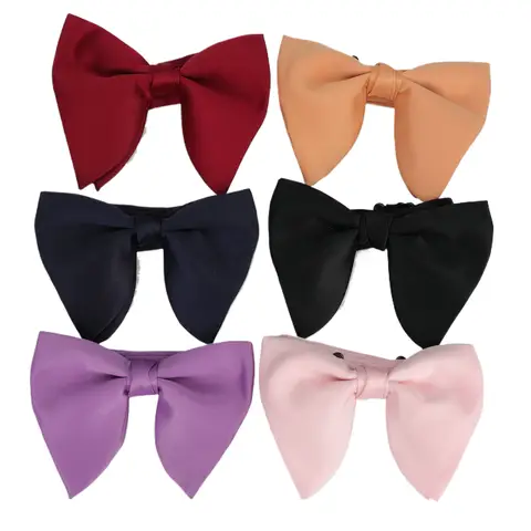 Elegant Solid Bow Tie For Men Wedding Bowtie Adjustable Oversize Bowtie Men's Vintage Groom Big Ties Butterfly Neck Boys Gifts