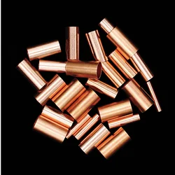 250 Pcs Copper connecting pipe wire joint 7 Sizes small copper tube intermediate joint direct connection pressure cold pressed