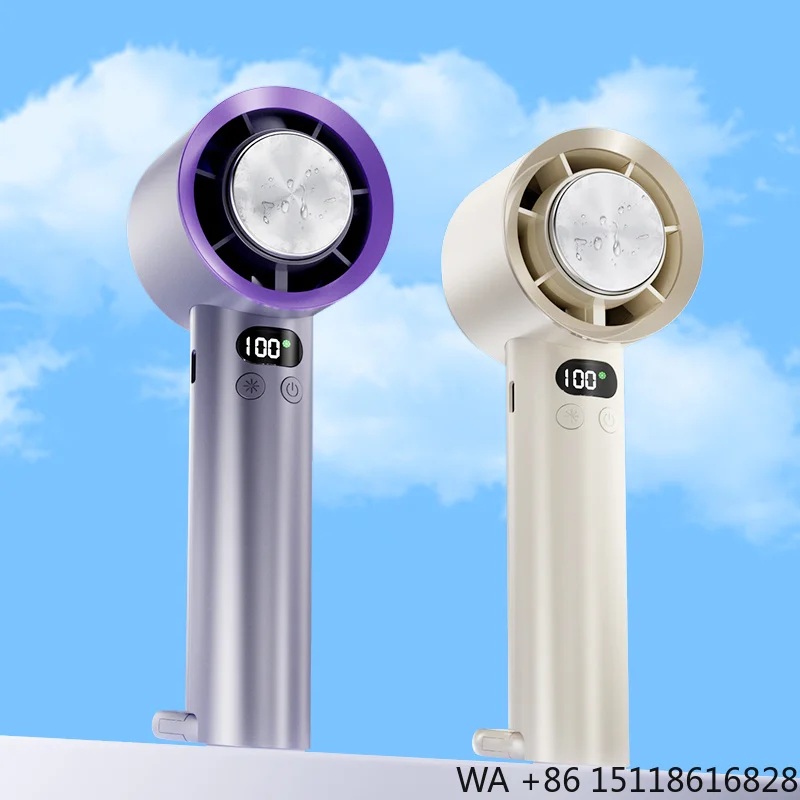 New Refrigeration High Speed Cold Cooling Ice Compress Fan 100 Gear Adjustment Portable High Speed Handheld Fan With Logo