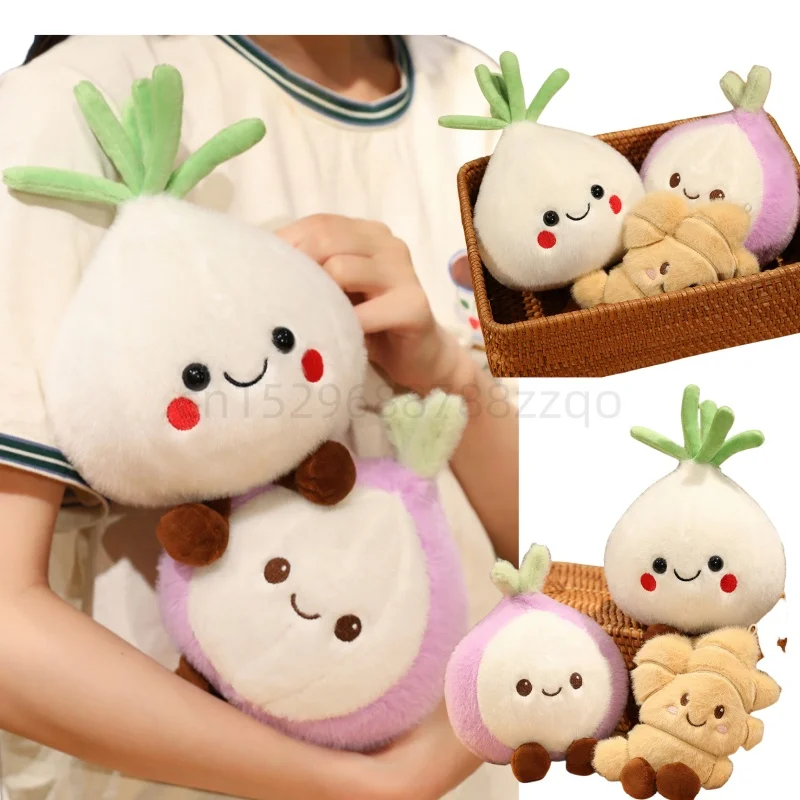

Новая серия Vegetable Genie, имбирь, чеснок, лук, мультфильм, каваи, плюшевые игрушки, куклы-компаньоны, креативные подарки на день рождения, Рождество для девочек