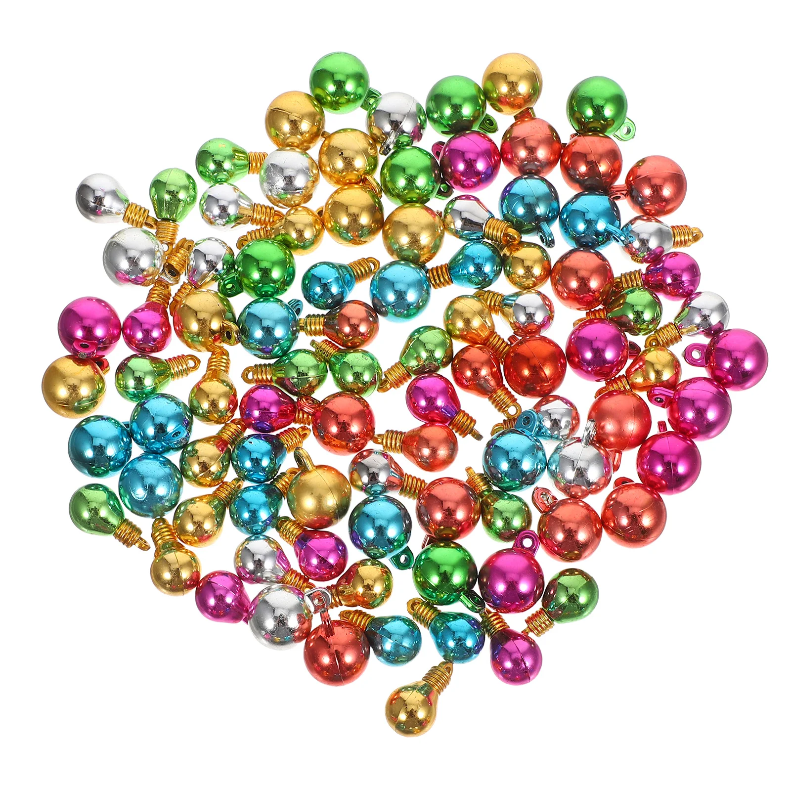 

100Pcs Mini Christmas Bulb Ornaments Colorful Plastic Shatterproof Hanging Decorations for Xmas Tree Garland Party Supplies