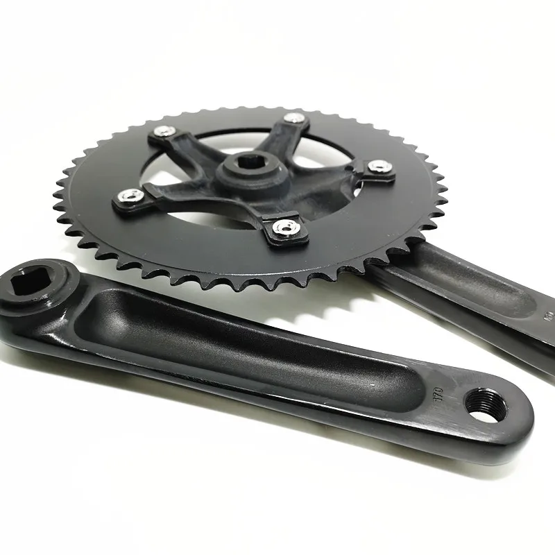 Q738 Bicycle OTA Tooth Plate Retro Racing Aluminum Alloy Single Speed 48T CNC Crank Field Car Bicycle Crank & Chainwheel