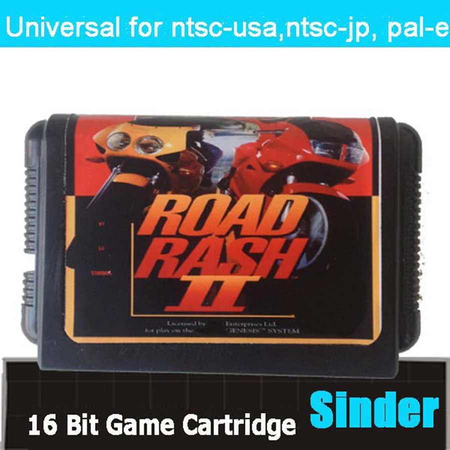 Cartão de jogo Road Rash II 16bit MD para Sega Mega Drive para Genesis
