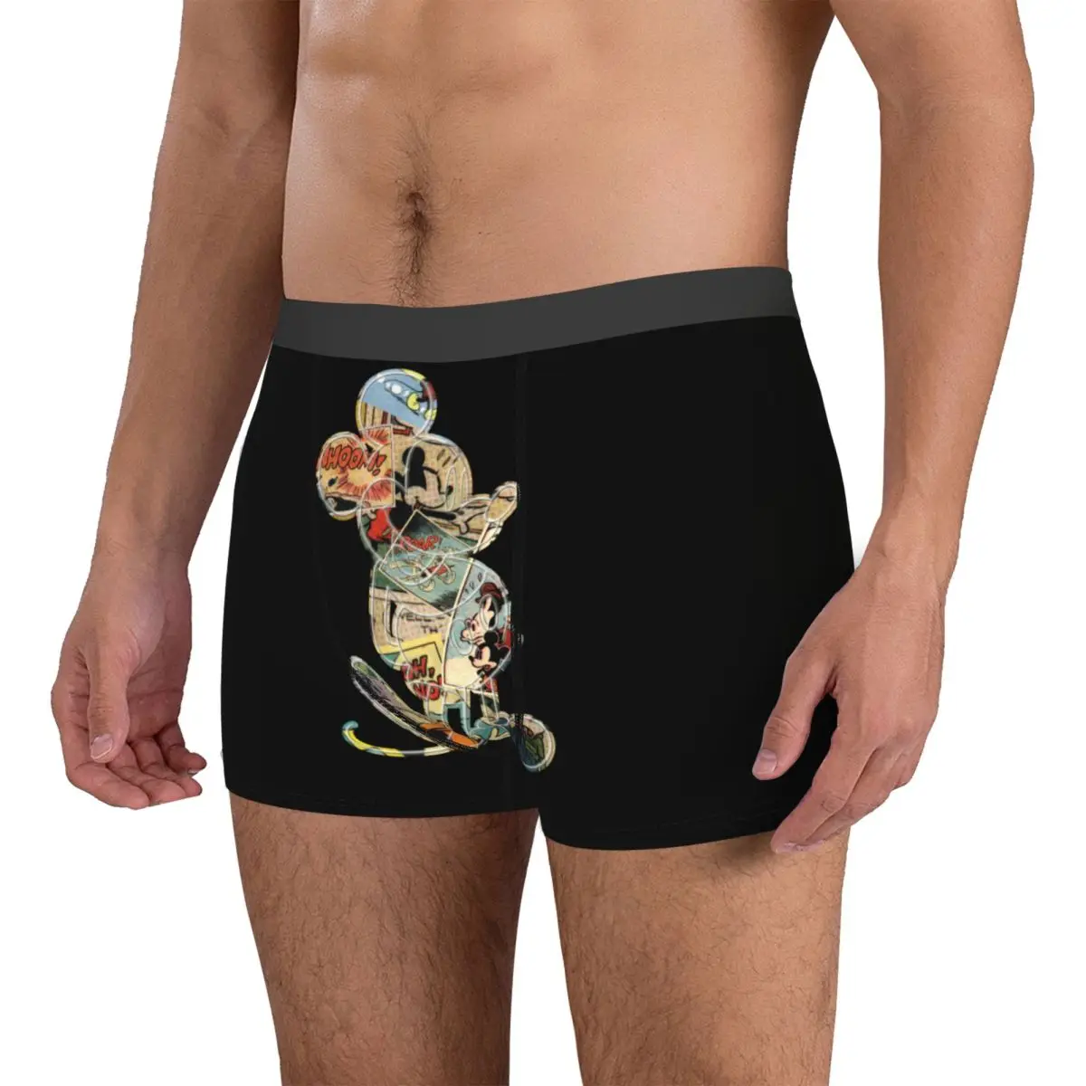 Mickey Mouse Men Underwear Boxer Briefs Shorts Panties Sexy Polyester Underpants for Male