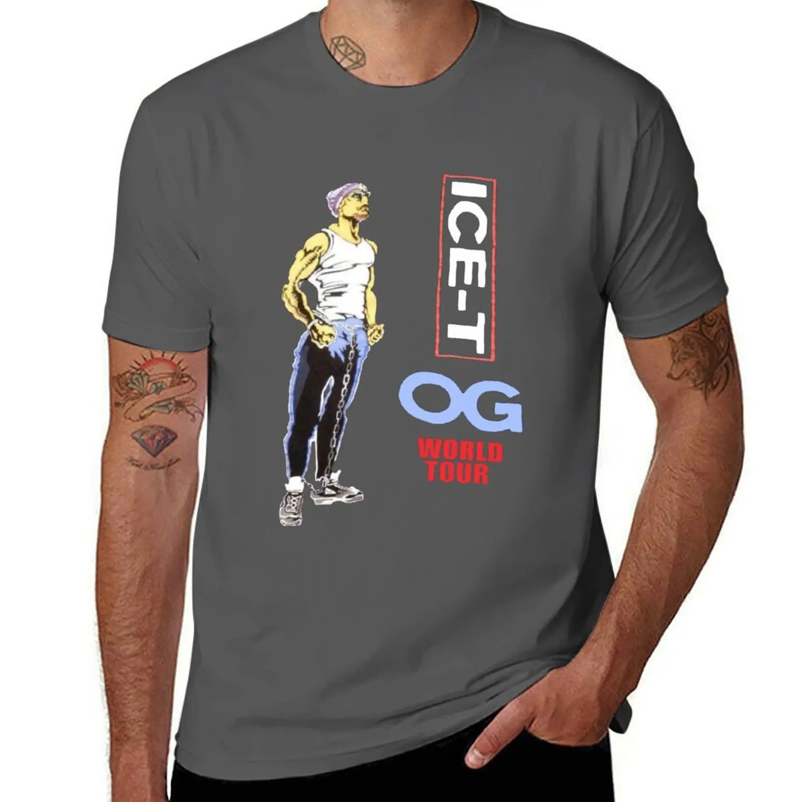 

Ice-T O.G World Tour Vintage Hip Hop Rap T-Shirt Plus Size Comfort Fit Tee
