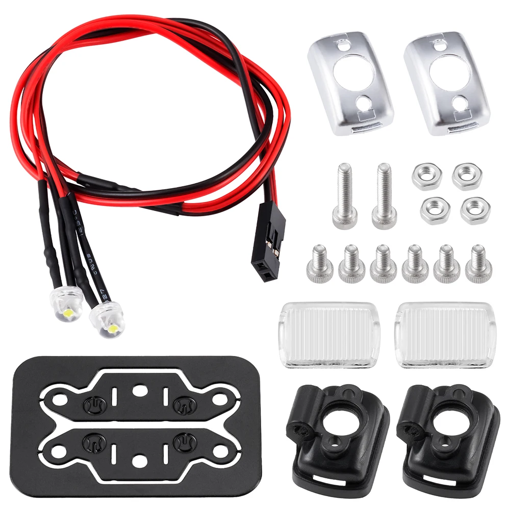YEAHRUN Symulacja LED Reflektory Światła Przednie Reflektory Punktowe do TRX-4 TRX-6 Axial SCX10 90046 1/10 RC Samochód Części Dekoracyjne Akcesoria