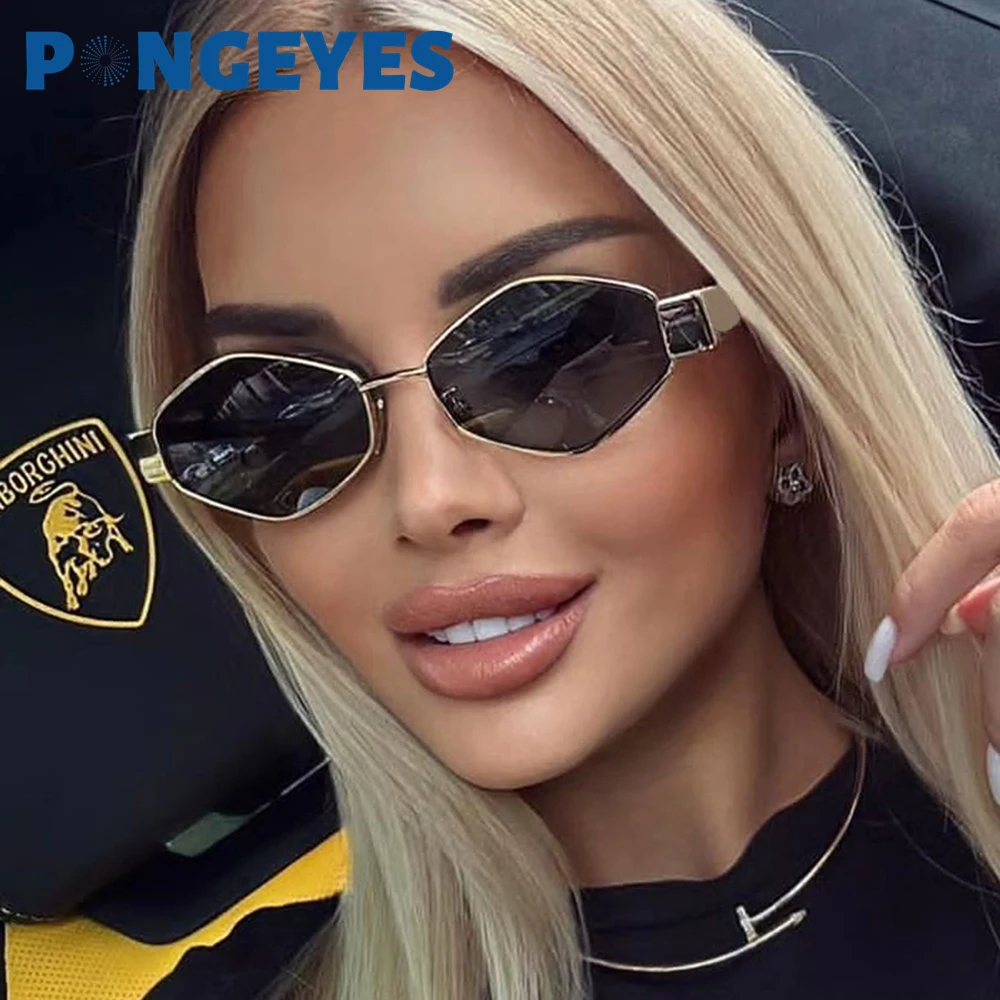 

Steampunk Hexagon Sunglasses Women 2023 Brand Designer Unique Polygon Sun Glasses Men Hip Hop Vintage Metal Frame Eyewear Shades