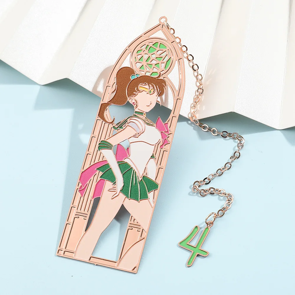 Anime Sailor Moon Metal Bookmark Hollow Bronzing Bookmark for Book Club Reader Writers Book Lovers Students - view 2