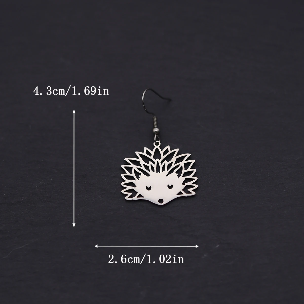 Kinitial Cute Hedgehog Animal Drop Earrings For Women Stainless Steel Gold Color Dangle Earring Pet Lover Gift Jewelry