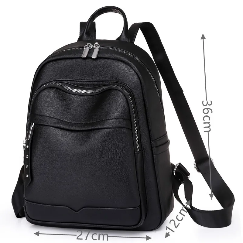 Sac à dos en cuir PU pour femmes, sacoche d\'école grande capacité pour adolescentes, sac à dos de voyage et de Shopping pour classe d\'étudiant