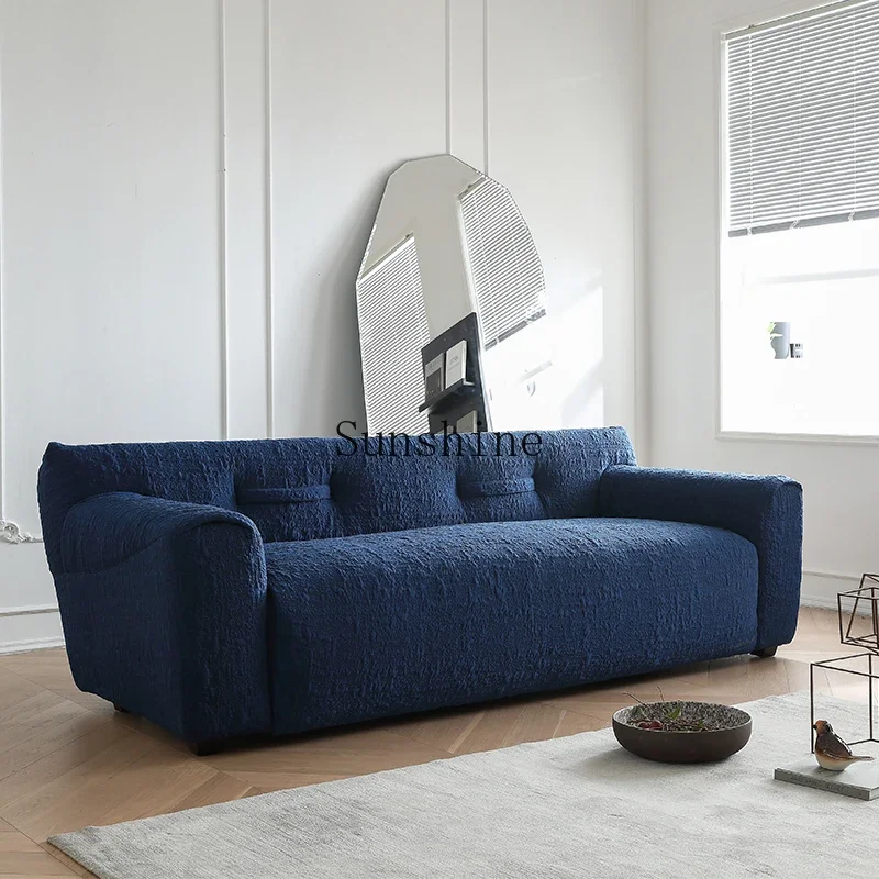 Modern simple small apartment living room dirt-resistant three-person fabric sofa