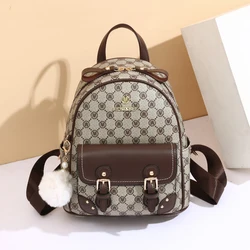 Fashion vintage classic letter-printed women's backpack, exquisite small fragrant wind all travel commuting shopping backpack