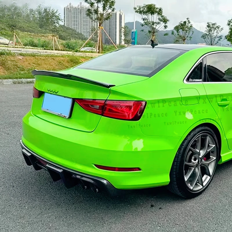 

V Style Real Carbon Fiber Rear Trunk Cover Spoiler Wings Body Kit Accessories For Audi A3 S3 8V Sedan 2014 2015 2016 2017