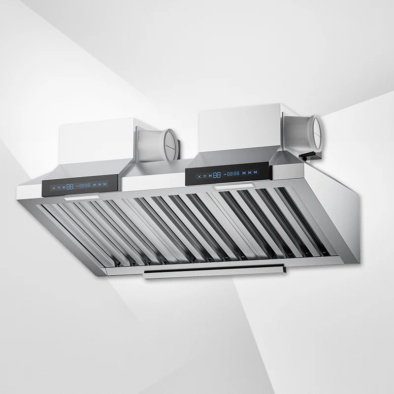 

Commercial stainless steel hood 700w high power range hood hotel kitchen large suction earth stove smoke exhaust machine