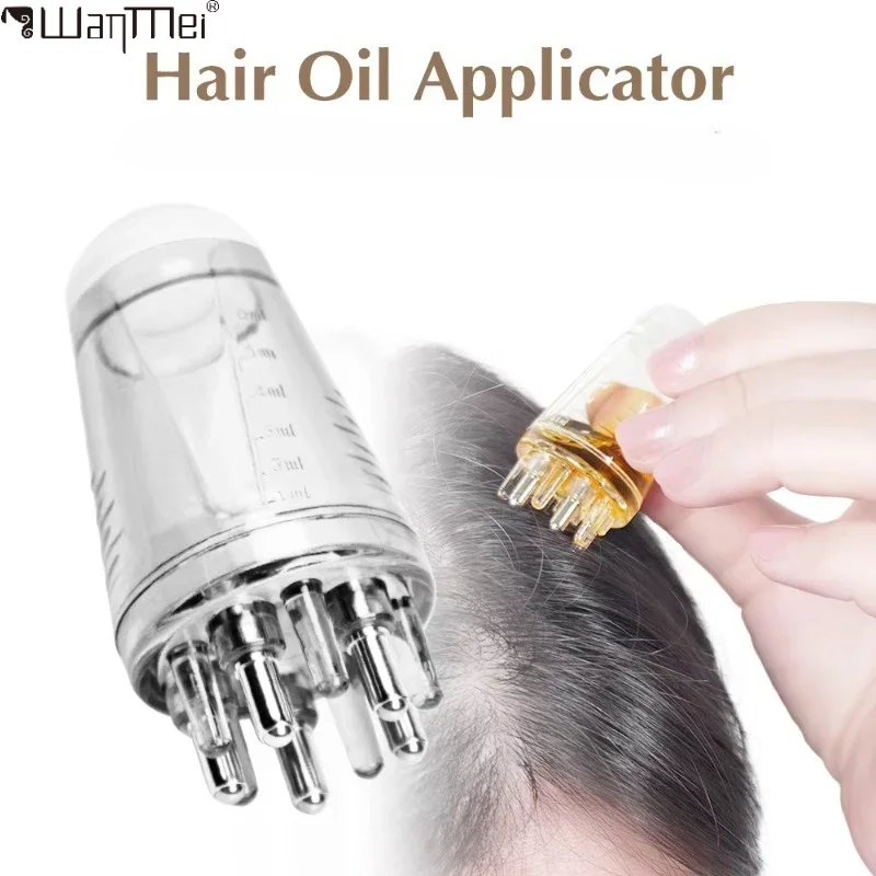 مشط سائل صغير محمول لفروة الرأس، مشط سائل لتدليك جذور الشعر، زيت مصل لنمو الشعر، أداة العناية بفروة الرأس