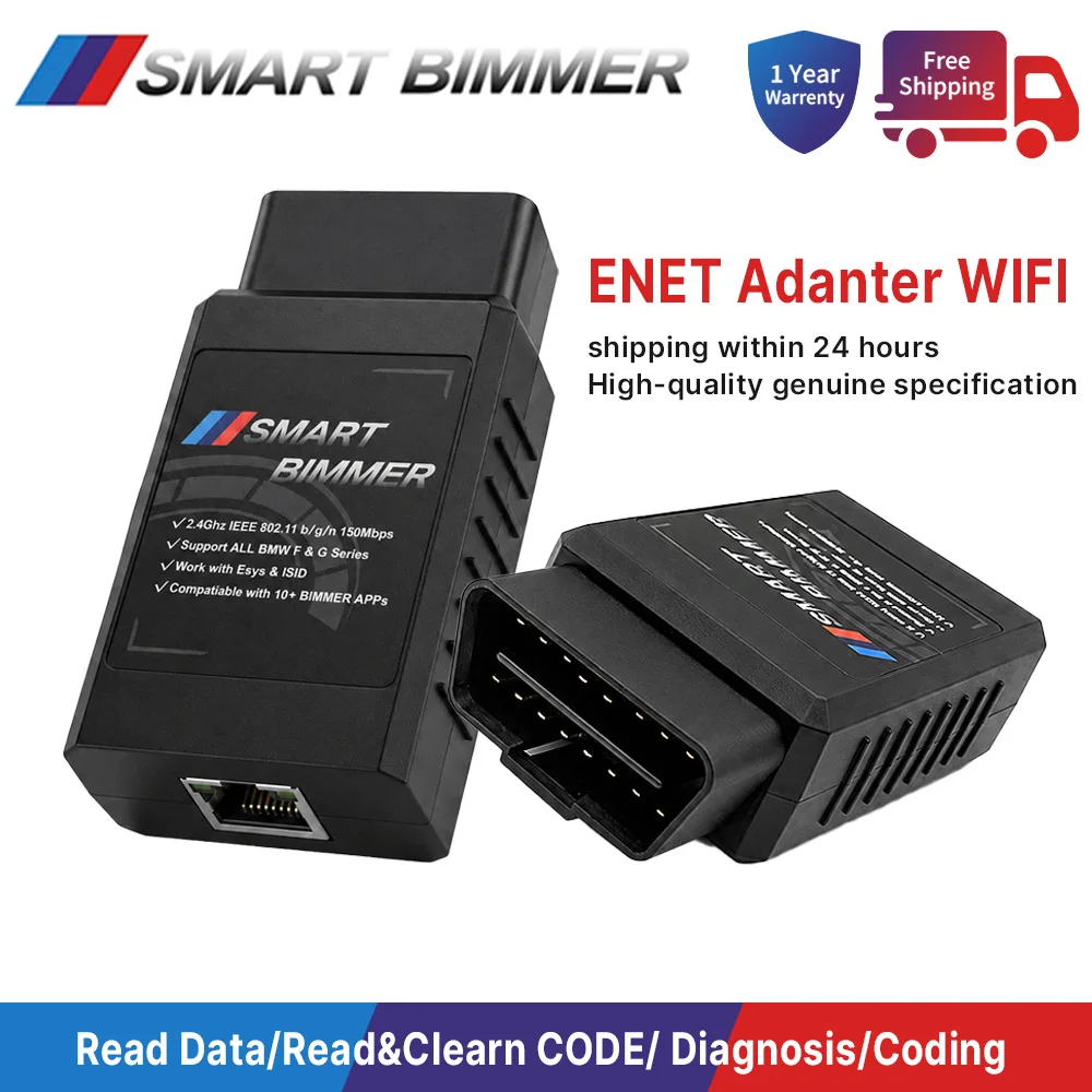 OBD2 Scanner WiFi ENET Adapter for BMW F/G/ISeries–Wireless Coding&Diagnostic Tool–Supports MHD BimmerCode Bootmod3–CPU Heatsink