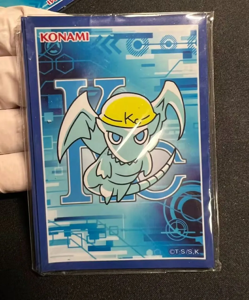 10Pcs Yugioh KONAMI Duel Monsters Hard Hat Chibi Blue Eyes KC Official Collection Sealed Card Protector Duelist Sleeves