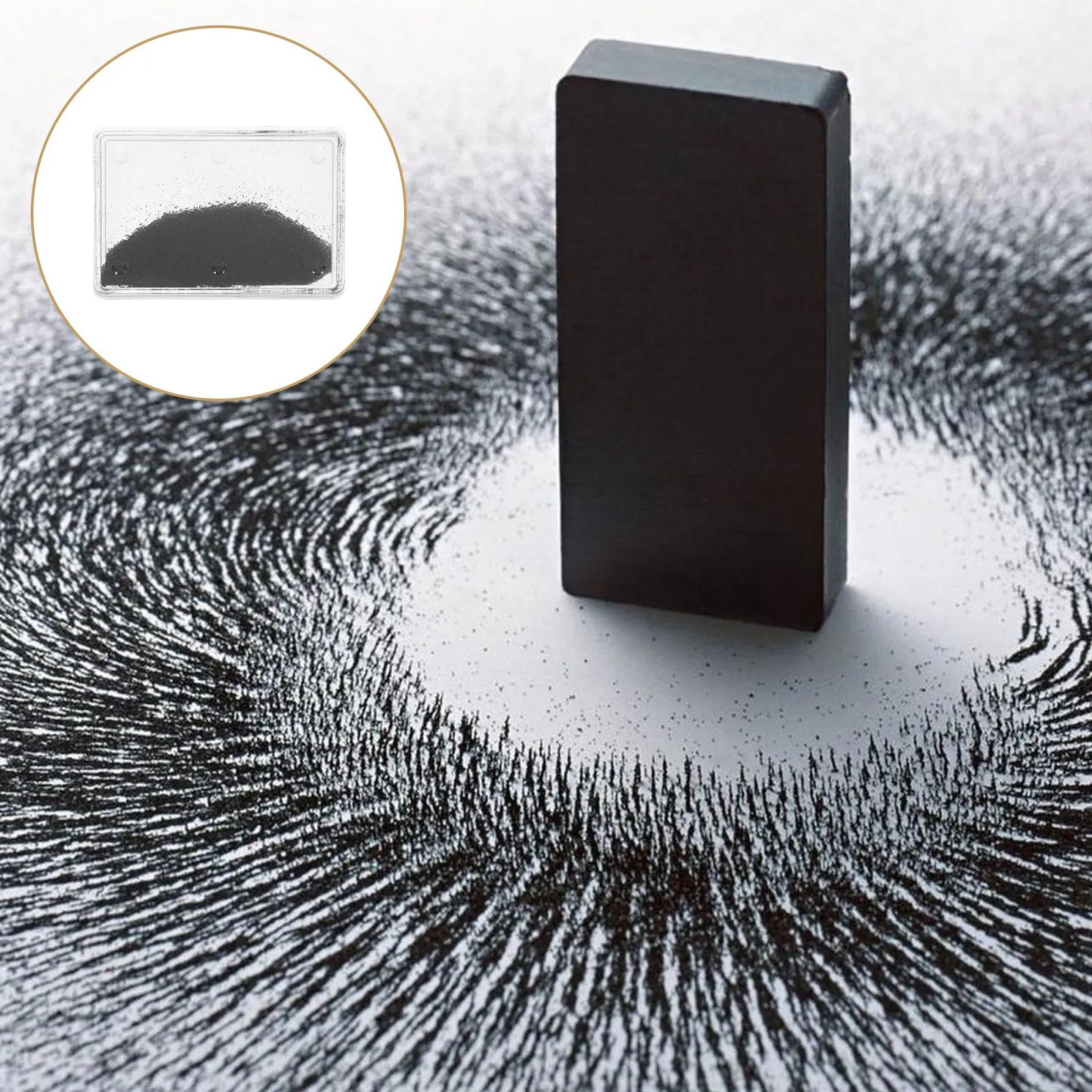 10Pcs Magnetic Science Classroom Physics Teaching Instrument Iron Filing Cases 3.54x2.36 Magnetic Field Demonstration for High