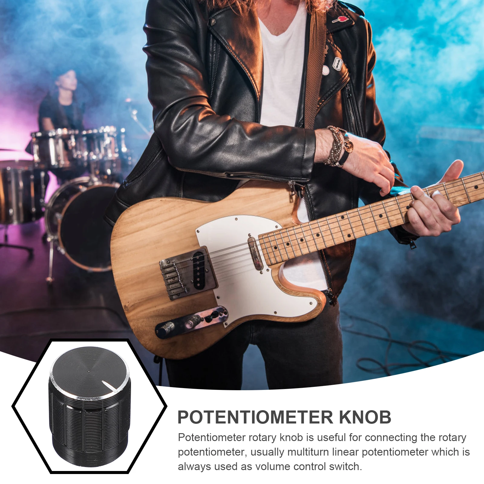 

24pcs 15x17mm Black Aluminum Volume Control Knobs Durable Potentiometer Rotary Tone Adjustment Guitar Accessories