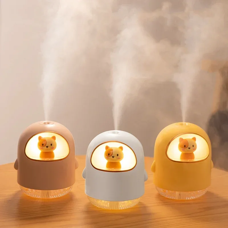 320ML Ultrasonic Cool Mist Maker Fogger Colorful LED Light Mini Portable Car Humidifier Cute Cartoon USB Air Humidifier