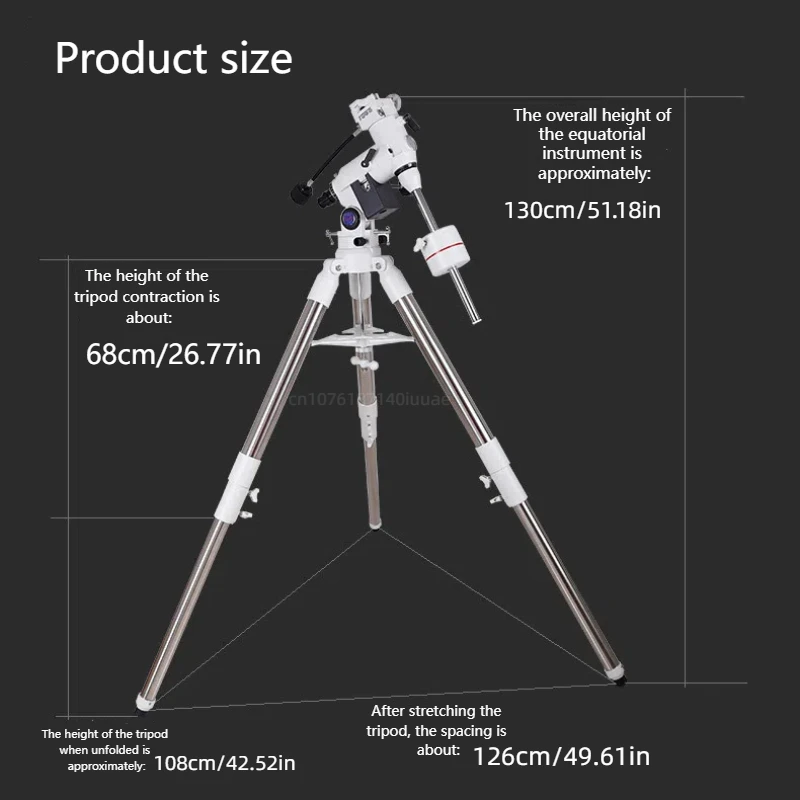 Telescópio astronômico EXOS-2 equador de 2 polegadas, suporte de tripé de aço inoxidável, acessórios para telescópio astronômico