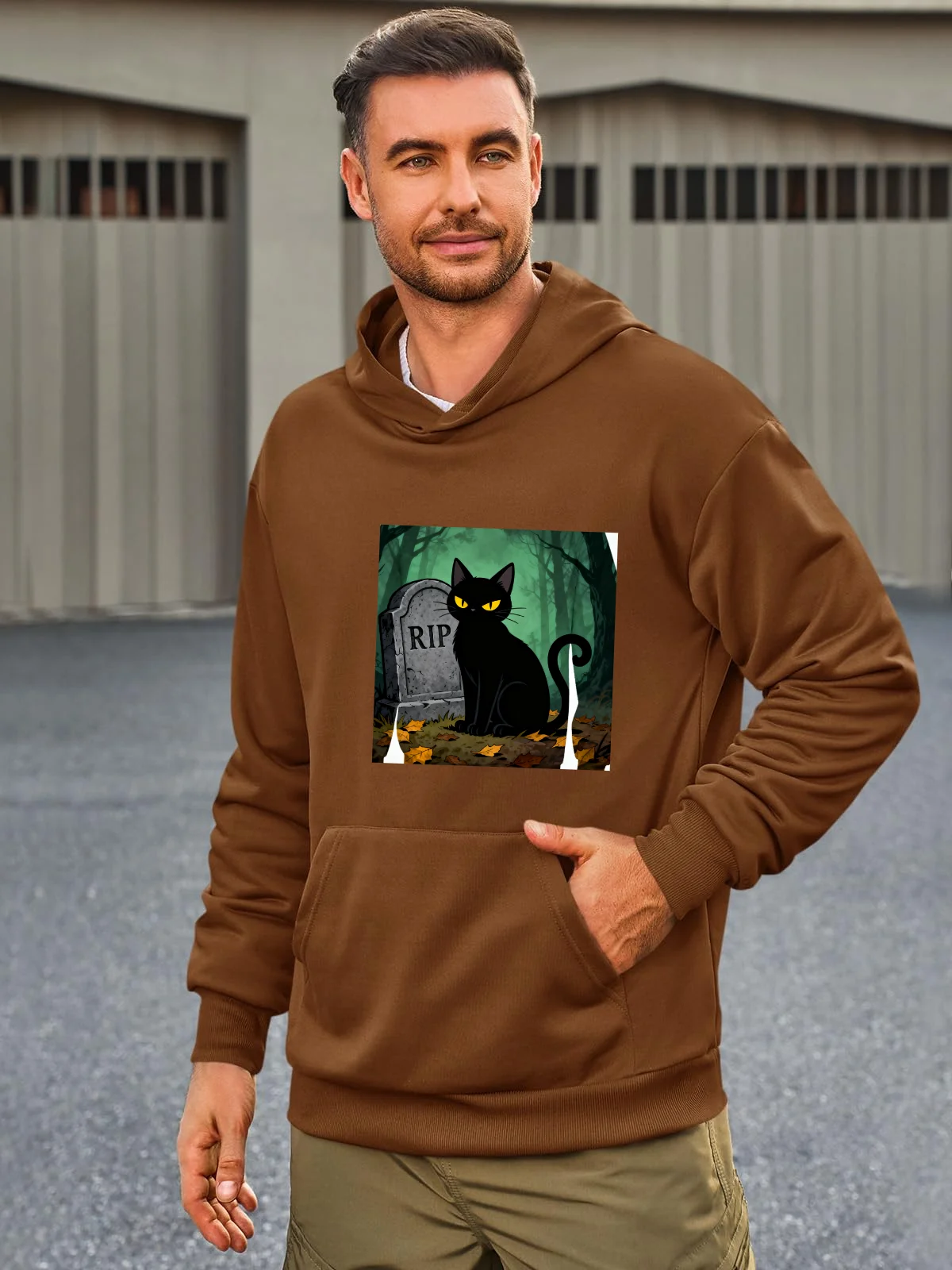 

Men's Sporty Casual Pullover Hoodie: Trendy Sweatshirt to Add to Men Clothing