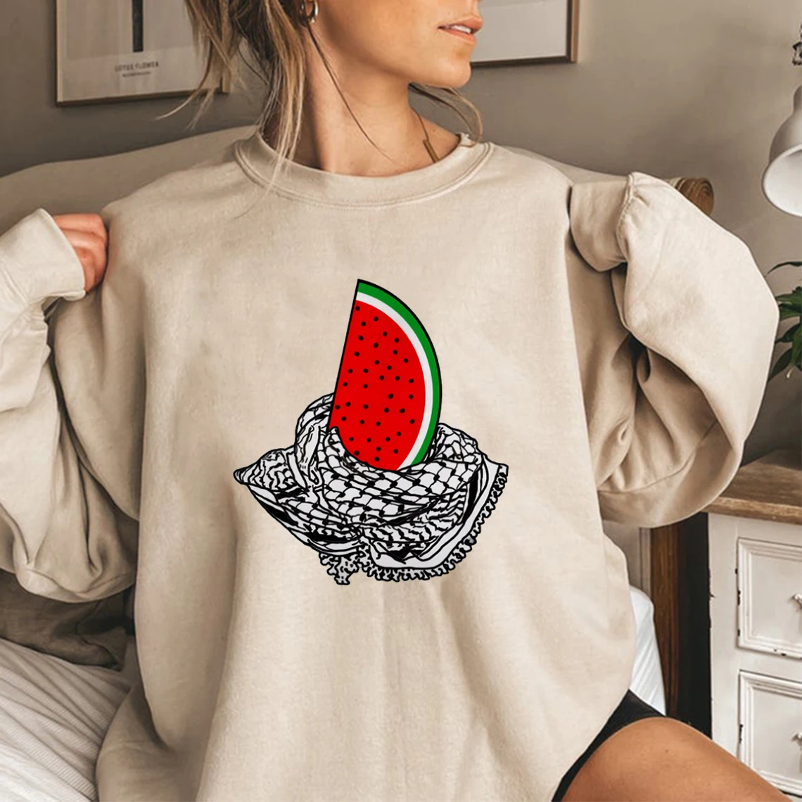 This Is Not A Watermelon Sweatshirt Peace and Love Hoodie Ceci N\'est Pas Une Pastèque Sweatshirts Unisex Streetwear Pullovers