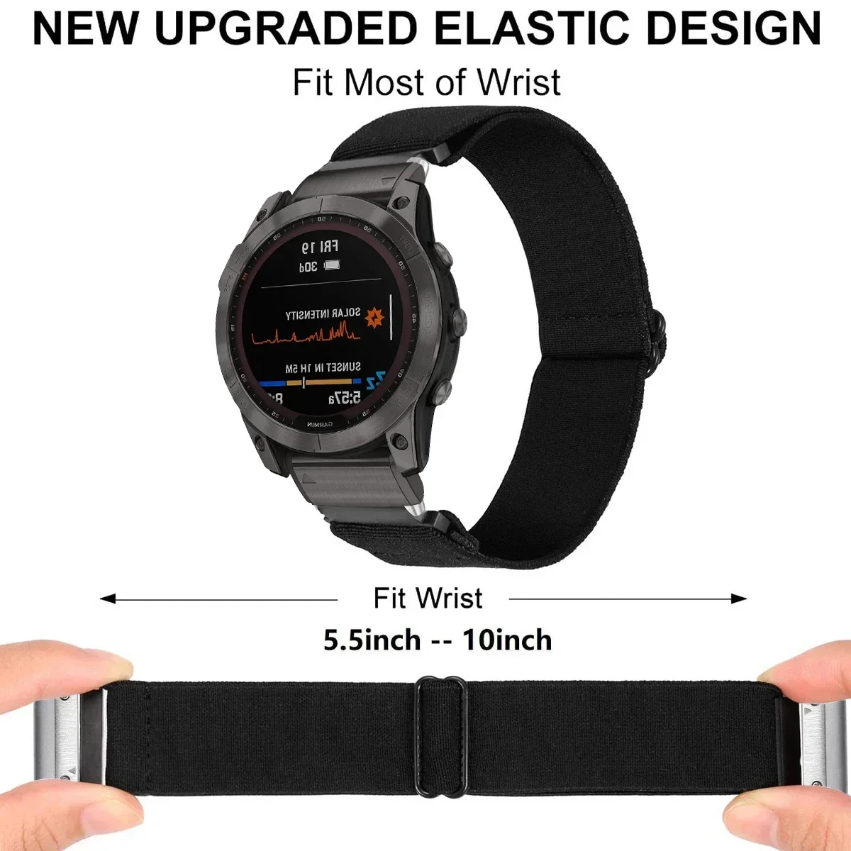 حزام حلقة من النايلون المنسوج المرن للغارمين 22 26 مللي متر Fenix 7 7X 6X 6s 6 Pro 5 5s 5X Plus 3HR 945 Epix Gen 2 Enduro Quickfit Band