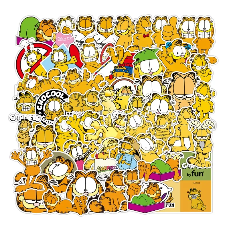 

50pcs New Cute Cartoon Garfield Cute Animal Graffiti Stickers Waterproof Stationery Mobile Phone Luggage Stickers Gifts