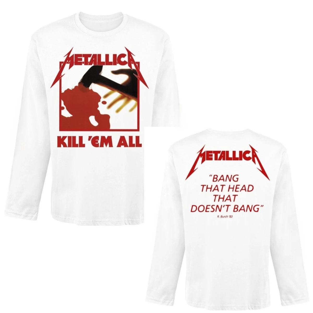 Kill 'Em All _ قميص ميتاليكا بأكمام طويلة مع قلنسوة لخريف وشتاء 2026 فاخر راقي لكل من الرجال والنساء قميص Y2k #1