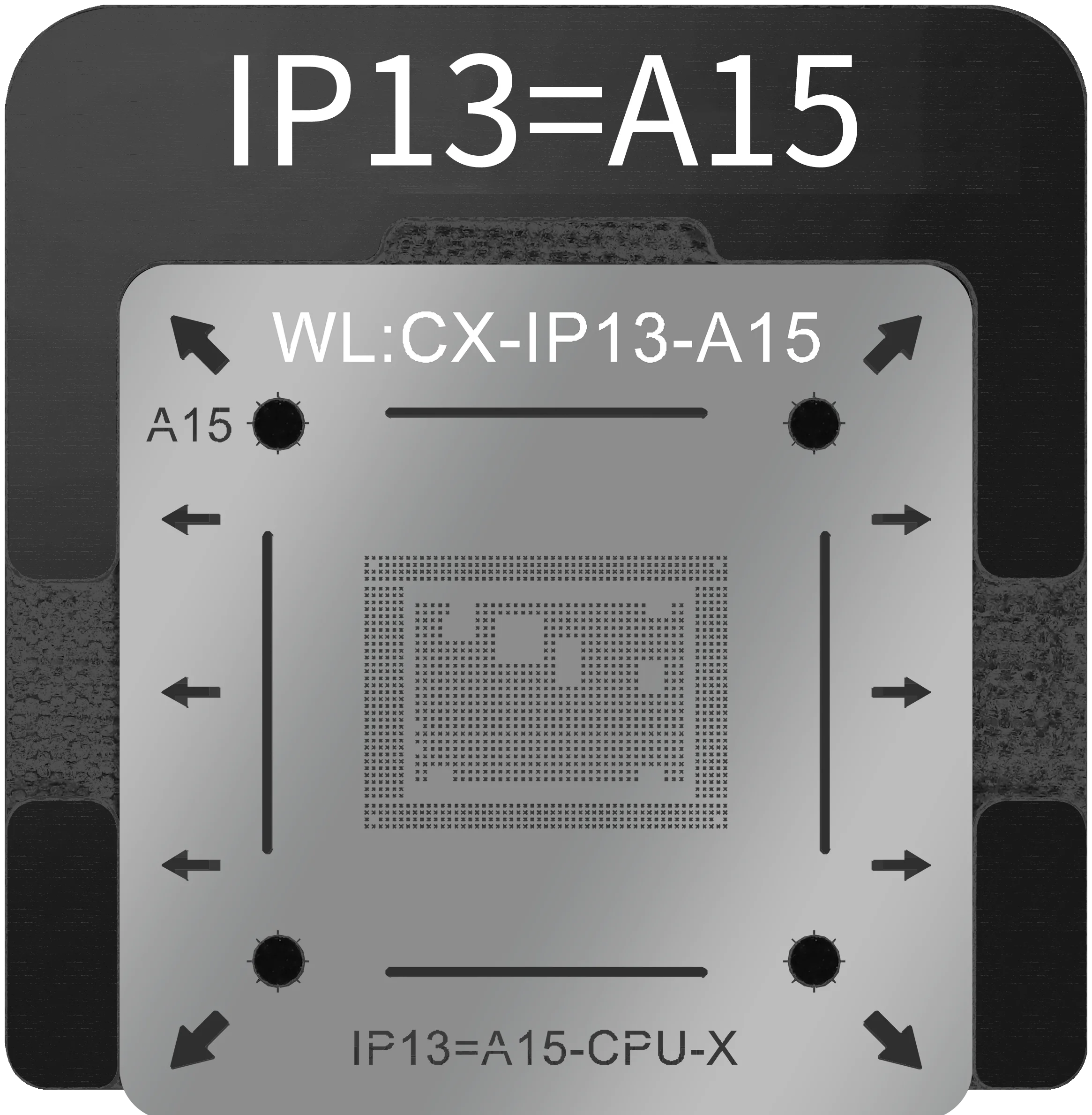 Pochoirs de reballage WL BGA pour iPhone, outil de soudage de positionnement CPU IC avec base, haute qualité, A8, A9, A10, A11, A12, A13, A14, A15, A16