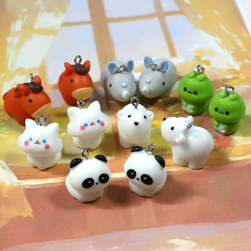 6 قطعة رائعتين صغيرة الراتنج الكرتون الحصان كاتربيلر الحيوان دلايات المعلقات لصنع المجوهرات ، المفاتيح الحرف DIY بها بنفسك الملحقات #2