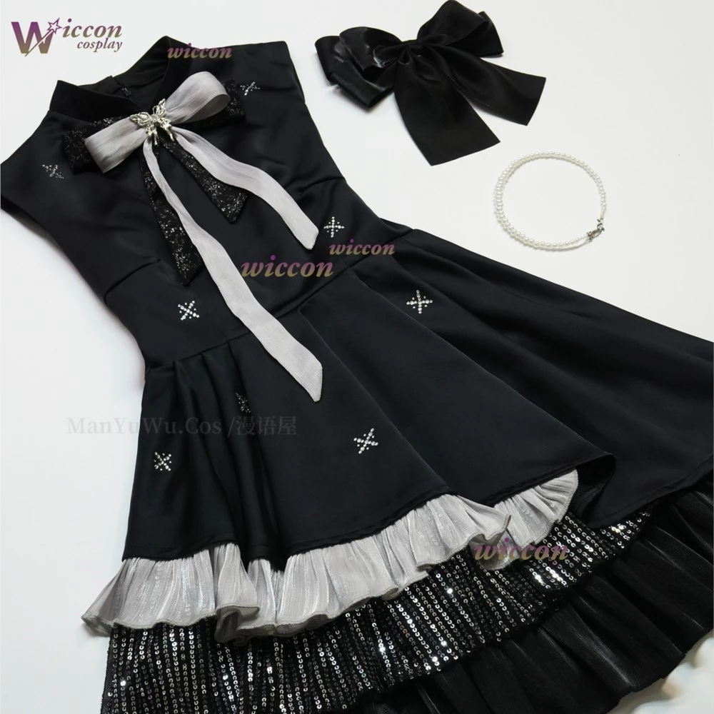

New Love And Deepspace MC Couple Cosplay Costume Night Recall Black Dress Anime Game Outfit Halloween Carnival Party Wear