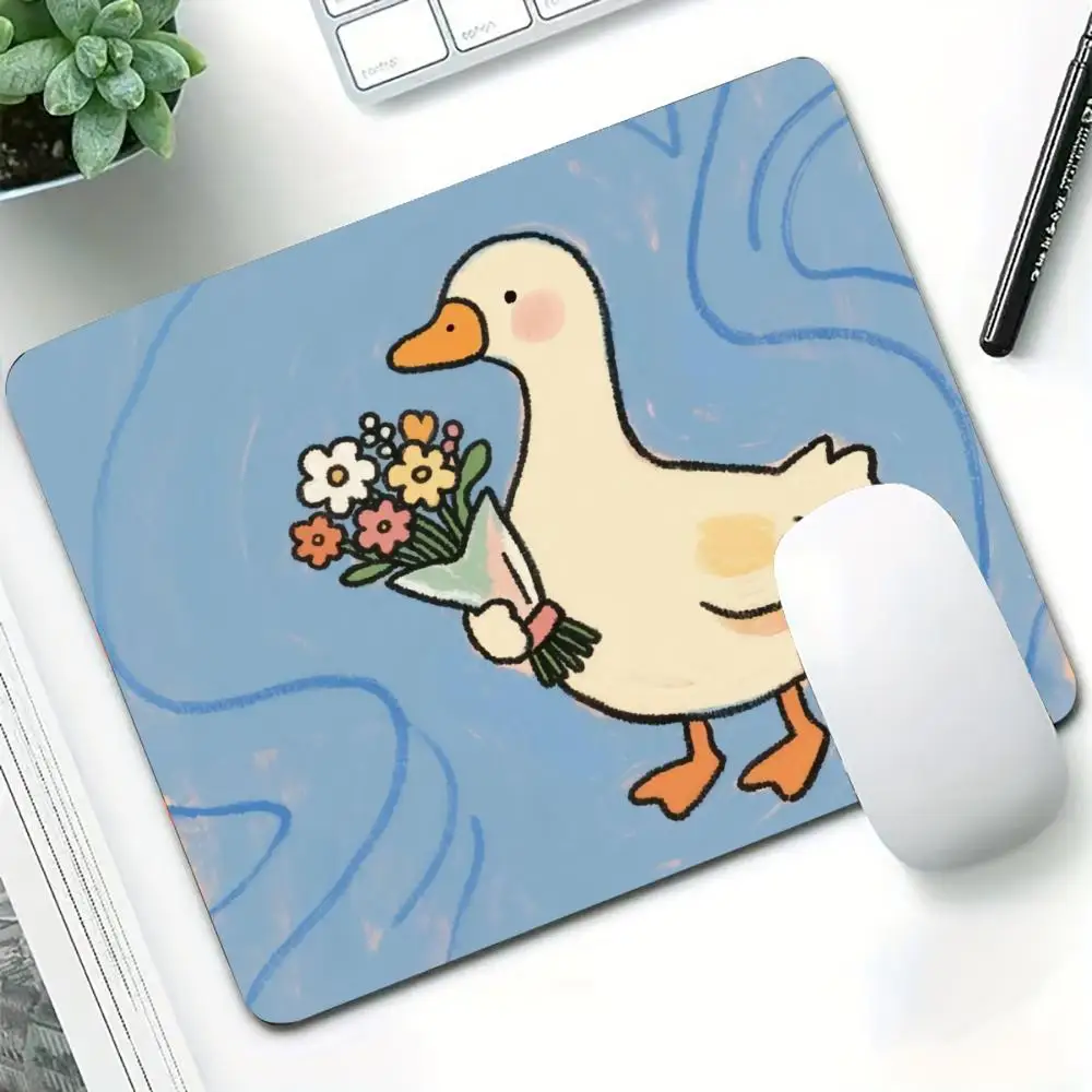 

Милый коврик для мыши с рисунком утки, 40x45 см, большой квадратный коврик для компьютера, офиса, игр, резиновый противоскользящий коврик для ноутбука, небольшой настольный коврик