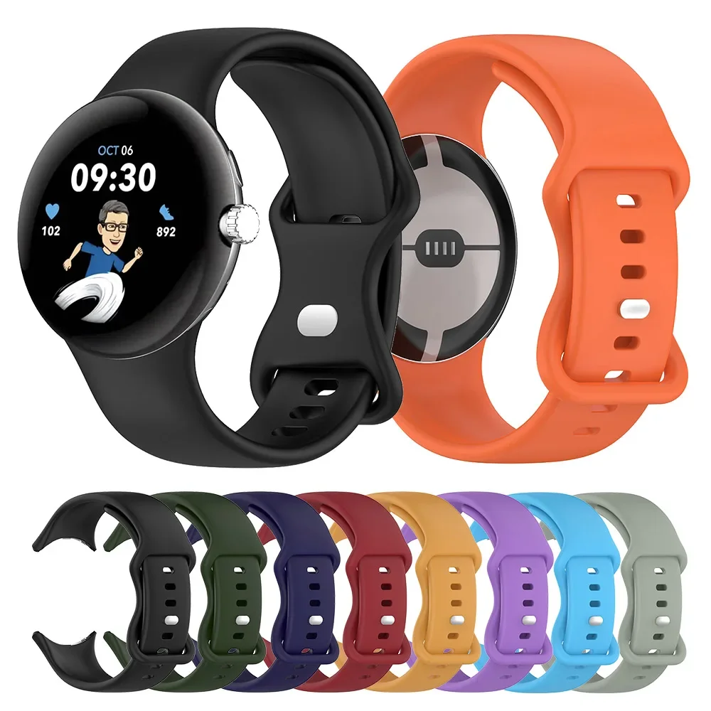 Original Strap For Google Pixel Watch 4/3 41mm 45mm Silicone Sport Wristband Google Pixel Watch 2/1 Correa Bracelet