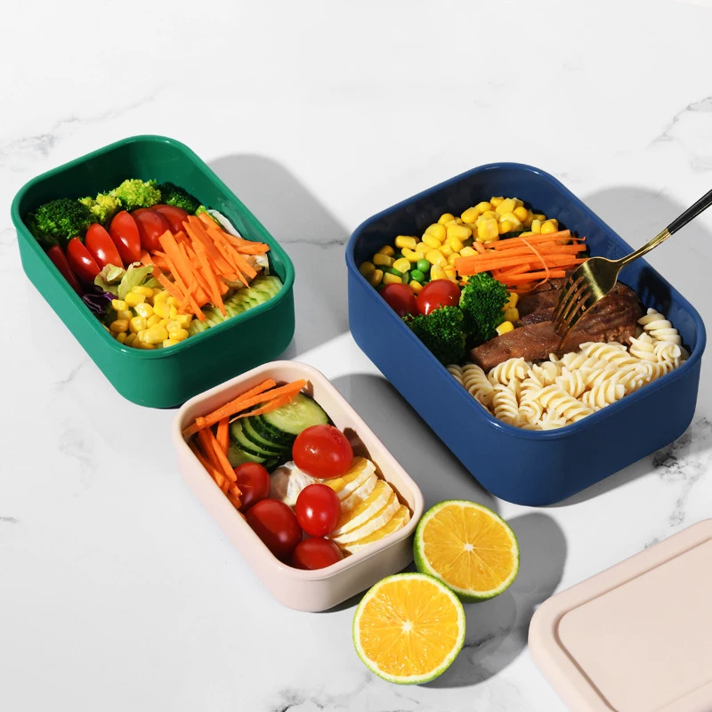 Lancheira Bento de Silicone com Tampa, Recipiente para Armazenamento de Alimentos, Adulto, Escola, Trabalho, Viagem, 300ml, 700 ml, 1300ml