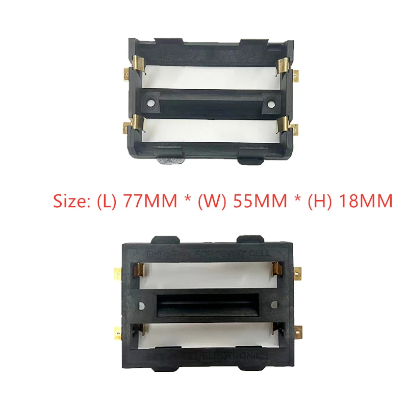 26650 uchwyt na baterię SMD na 26650 czarny z brązowymi kołkami pozłacany na 26650 3.7V akumulatory Hold Case Box